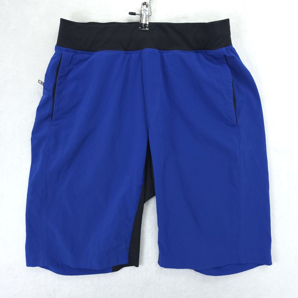 Lululemon Shorts Mens Small 28" Waist Blue Black Unlined Swift Ultra Wicking Gym